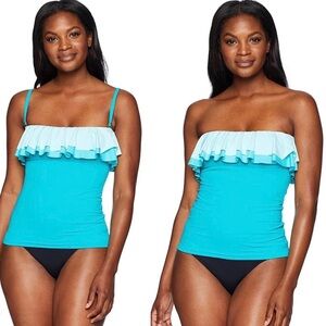 NWT $89 Bleu Rod Beatties Ruffled & Ready Tankini